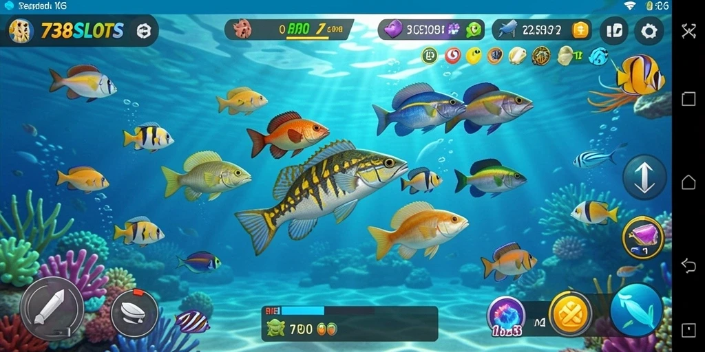 Tampilan gameplay seru dari 738SLOTS Tembak Ikan.