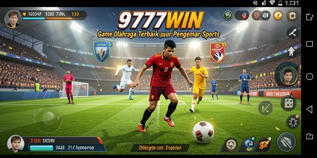 Tangkapan layar utama 9777WIN menampilkan aksi menyerupai pertandingan olahraga nyata.