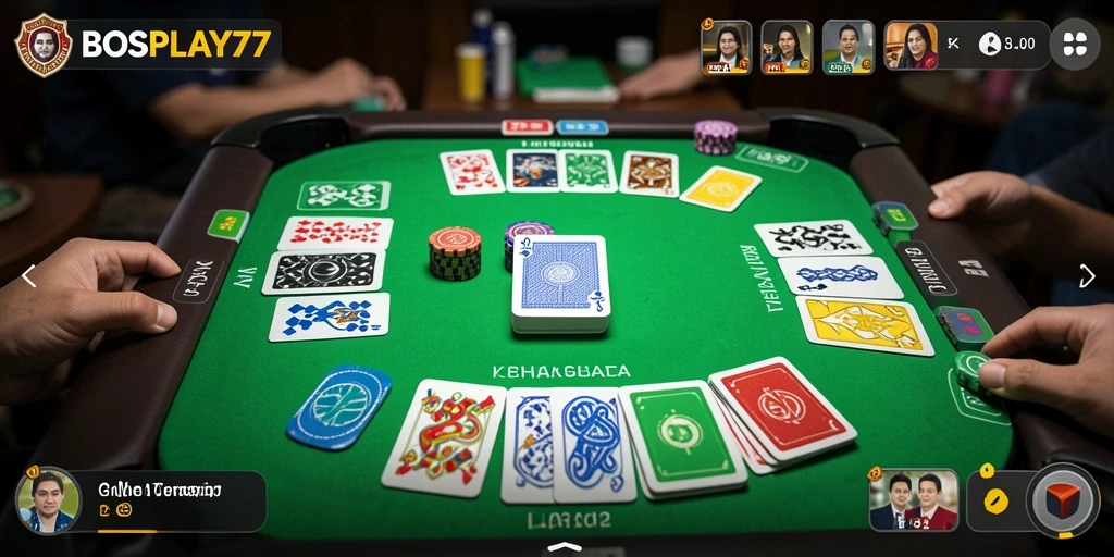 Tampilan gameplay <strong>BOSPLAY77</strong> yang seru dan interaktif saat bermain Gaple.