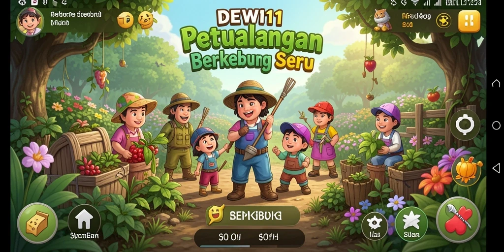 Screenshot gameplay DEWI11 menampilkan petualangan berkebun yang mengasyikkan.