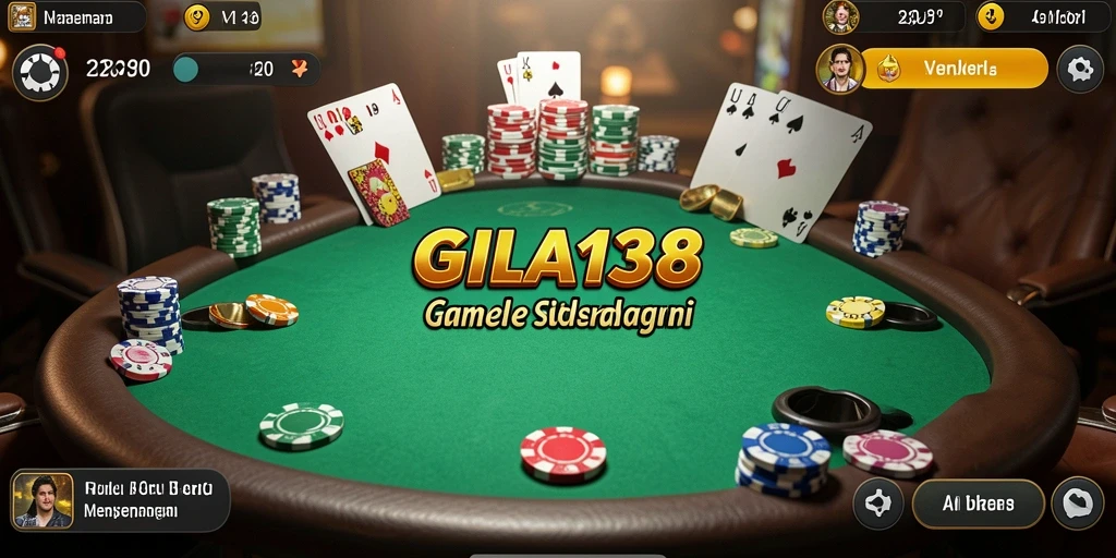 Screenshot GILA138 menampilkan gameplay poker yang menarik dan kompetitif.
