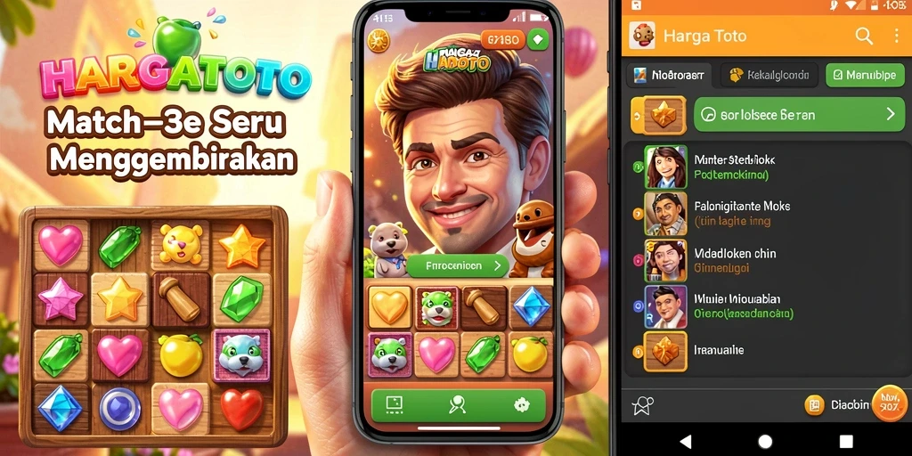Tampilan gameplay HARGATOTO yang penuh warna dan seru.