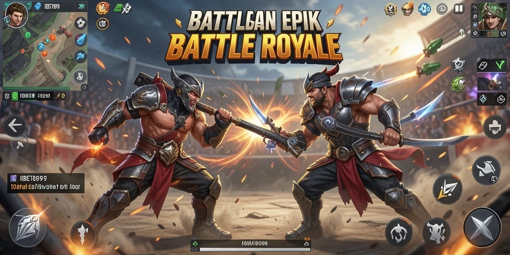 Screenshot gameplay aksi seru dalam IBET899 Battle Royale.