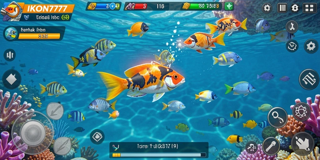 Screenshot gameplay IKON777 menampilkan serunya menembak ikan.