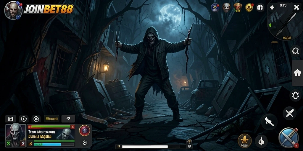 Screenshot gameplay menyeramkan dari JOINBET88 yang menampilkan suasana mencekam.