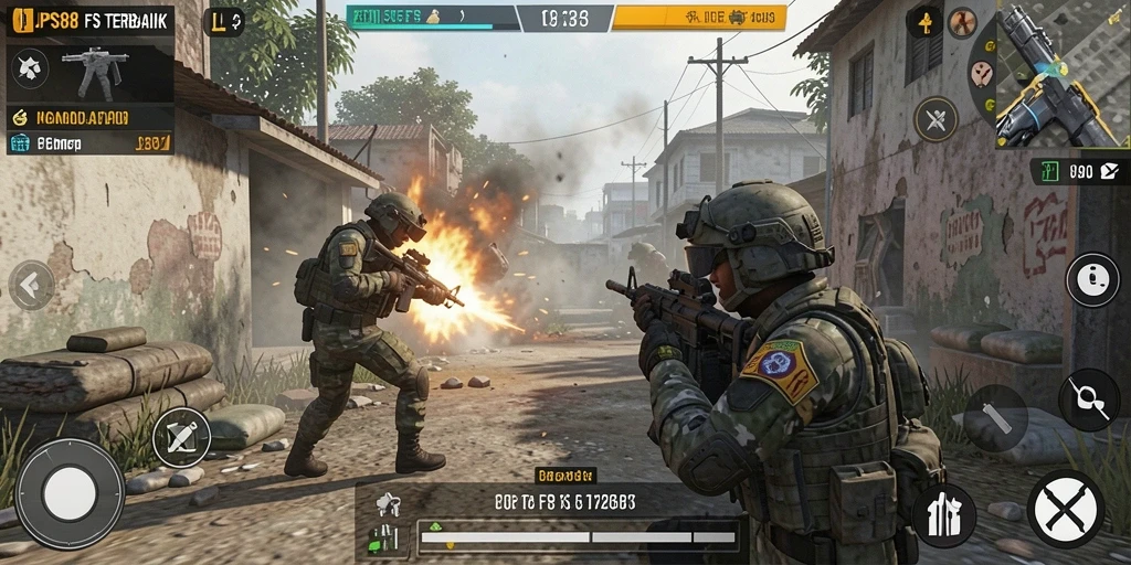 Tampilan gameplay menegangkan dari JPS88 saat pertempuran intens berlangsung.