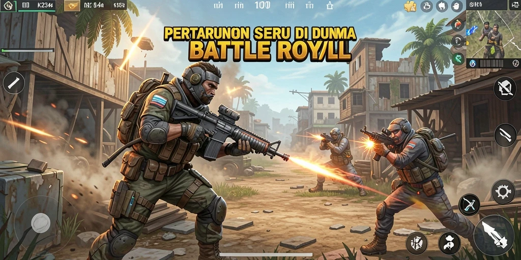 Tangkapan layar K234 menampilkan aksi mendebarkan dalam Battle Royale.
