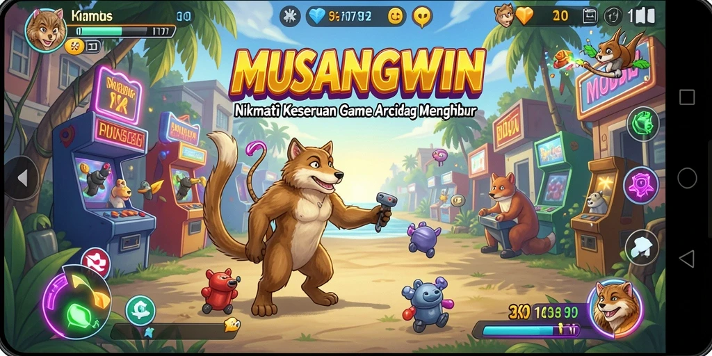 Tampilan gameplay seru dari MUSANGWIN yang penuh warna.