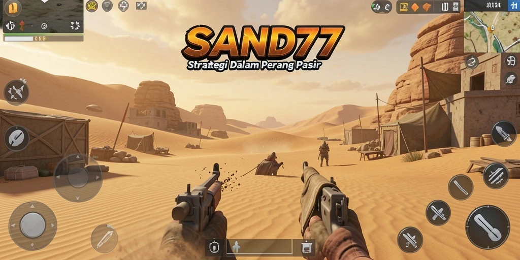 Gameplay SAND77 menunjukkan pertempuran strategi yang mendalam.