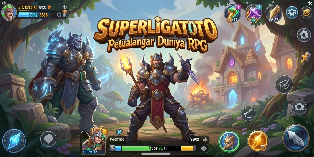 Tampilan gameplay SUPERLIGATOTO yang imersif dan mendebarkan dalam dunia RPG.