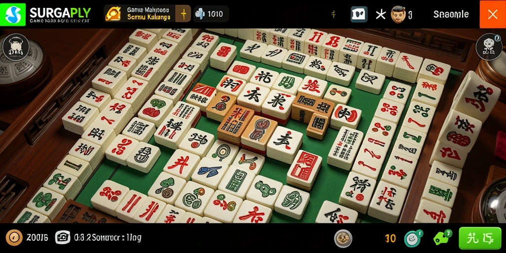 Tampilan gameplay Mahjong yang menarik dan interaktif.