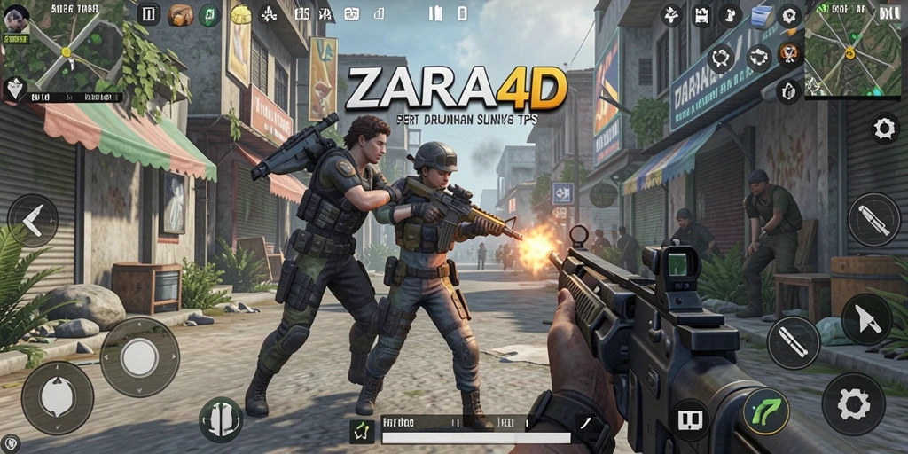 Tampilan gameplay intens dan aksi menegangkan ZARA4D.